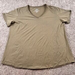 Kuhl Shirt Womens 2XL Olive Juniper Tee V-neck UPF T-shirt
